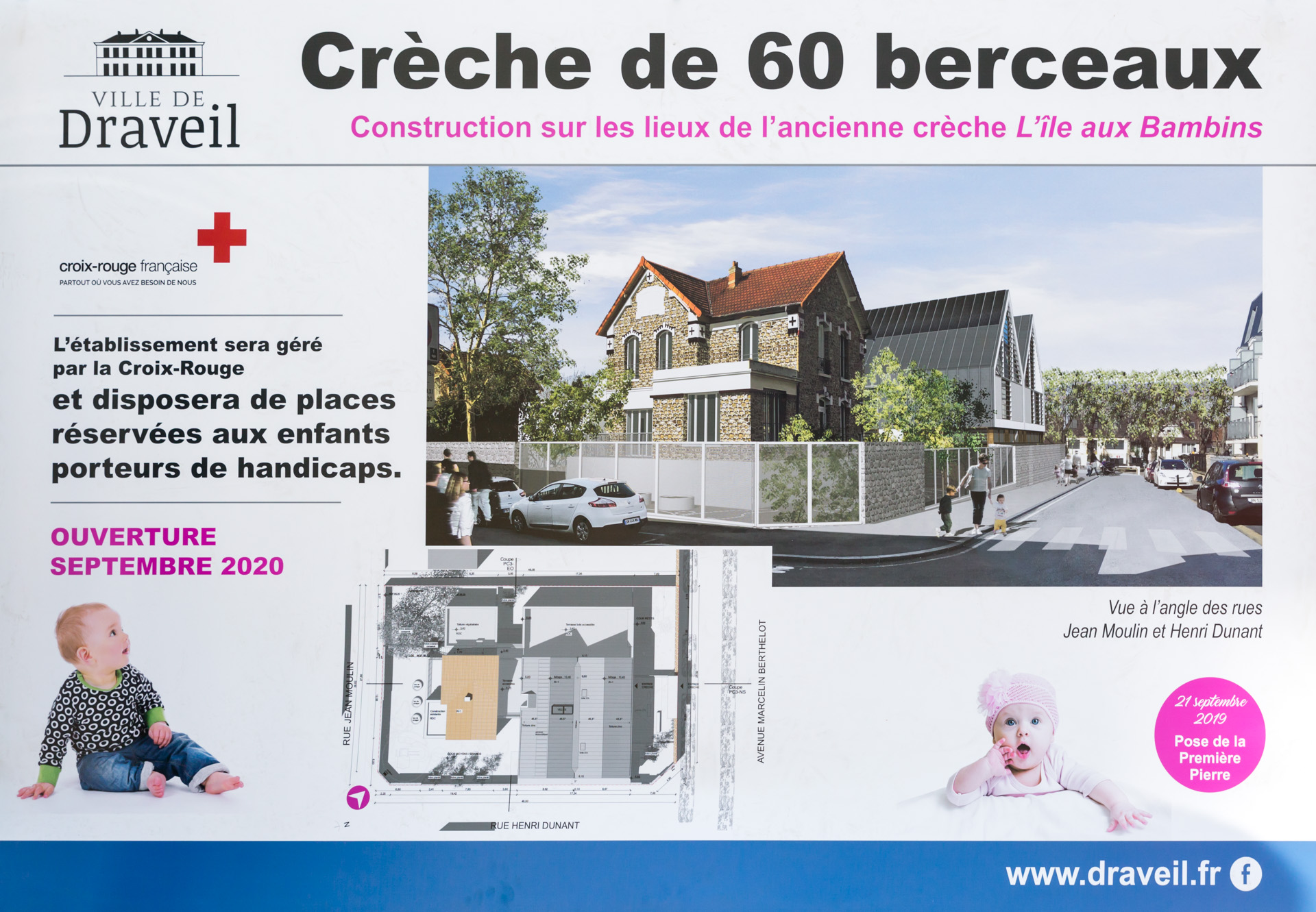 Pose de la première pierre pour la (re)construction d’une crèche Croix-Rouge à Draveil Pose de la première pierre pour la (re)construction d’une crèche Croix-Rouge à Draveil
