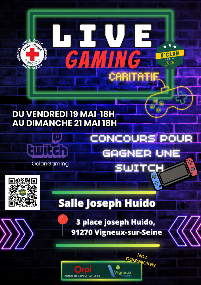 Affiche + QR Code (1) Live caritatif à Vigneux-sur-Seine